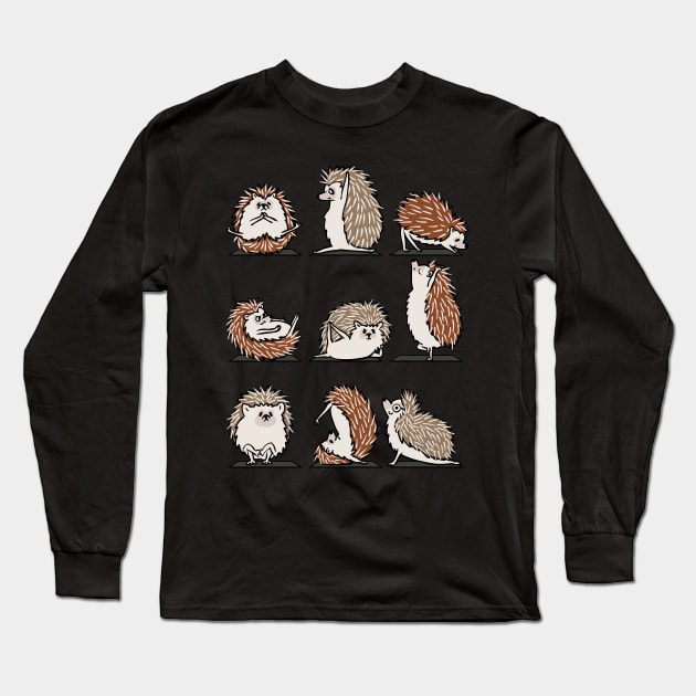 Hedgehog Yoga Long Sleeve T-Shirt by huebucket